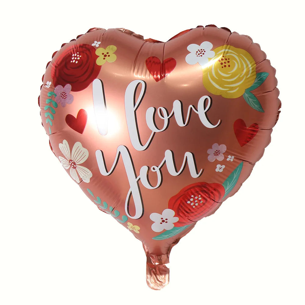 10pcs 18inch Valentines Helium Balloons I Love You Heart Shaped Foil Balloon Romantic Wedding Valentine's Day  Party Decorations