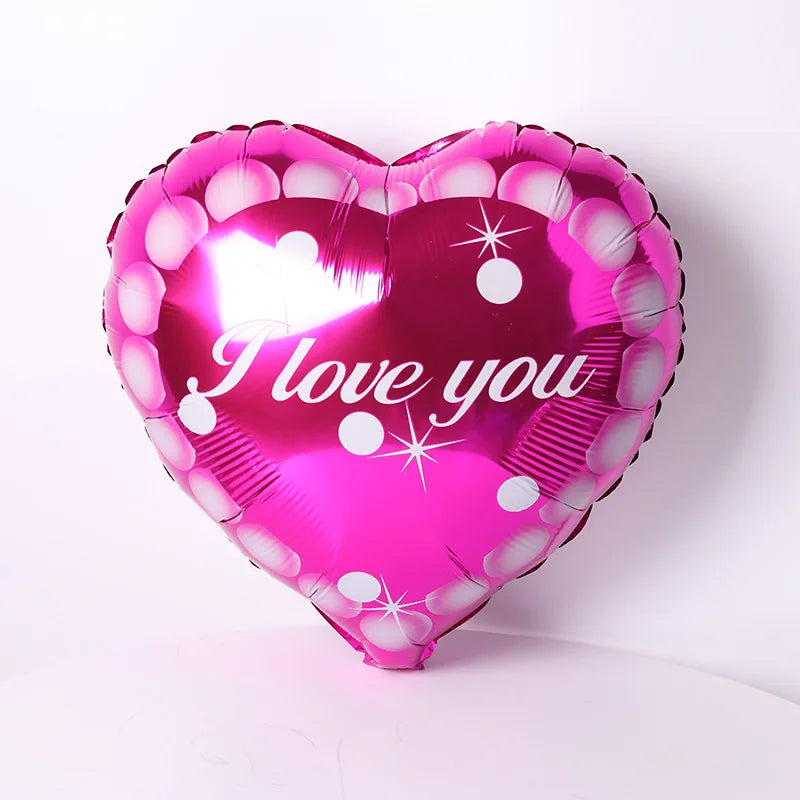 Lot de 10 ballons à hélium de 45,7 cm en forme de cœur avec inscription « I Love You » pour décoration de mariage, de Saint-Valentin ou de fête