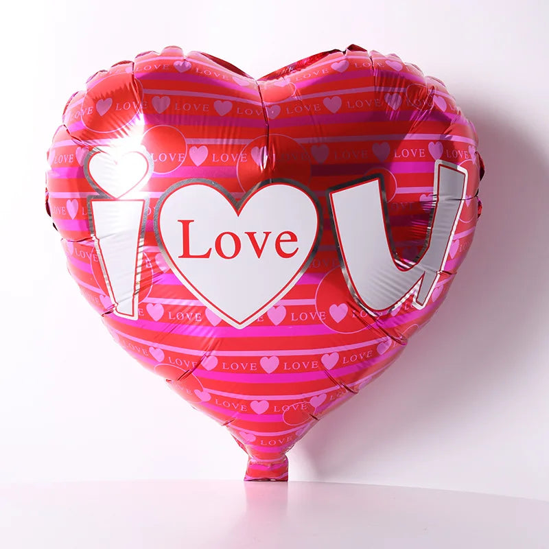 Lot de 10 ballons à hélium de 45,7 cm en forme de cœur avec inscription « I Love You » pour décoration de mariage, de Saint-Valentin ou de fête