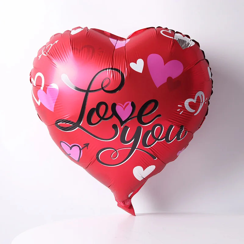 Lot de 10 ballons à hélium de 45,7 cm en forme de cœur avec inscription « I Love You » pour décoration de mariage, de Saint-Valentin ou de fête