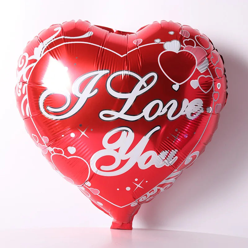 Lot de 10 ballons à hélium de 45,7 cm en forme de cœur avec inscription « I Love You » pour décoration de mariage, de Saint-Valentin ou de fête