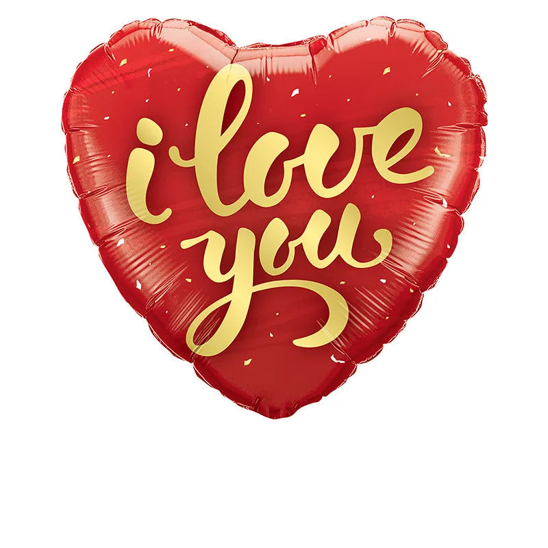 Lot de 10 ballons à hélium de 45,7 cm en forme de cœur avec inscription « I Love You » pour décoration de mariage, de Saint-Valentin ou de fête