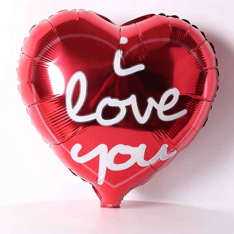 Lot de 10 ballons à hélium de 45,7 cm en forme de cœur avec inscription « I Love You » pour décoration de mariage, de Saint-Valentin ou de fête