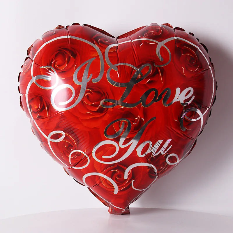 Lot de 10 ballons à hélium de 45,7 cm en forme de cœur avec inscription « I Love You » pour décoration de mariage, de Saint-Valentin ou de fête