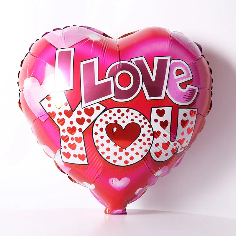 10pcs 18inch Valentines Helium Balloons I Love You Heart Shaped Foil Balloon Romantic Wedding Valentine's Day  Party Decorations