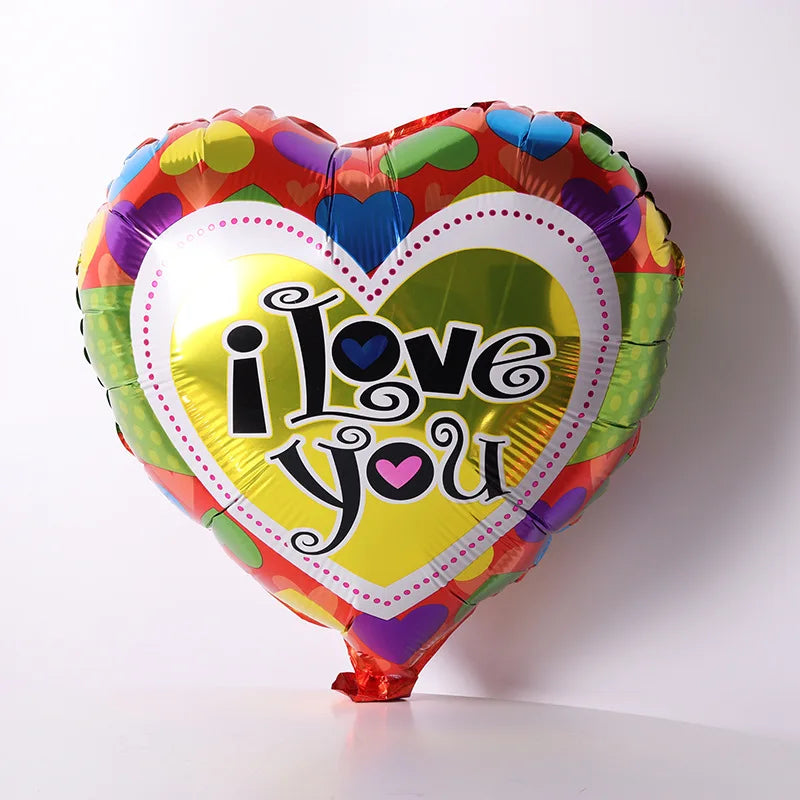 10pcs 18inch Valentines Helium Balloons I Love You Heart Shaped Foil Balloon Romantic Wedding Valentine's Day  Party Decorations