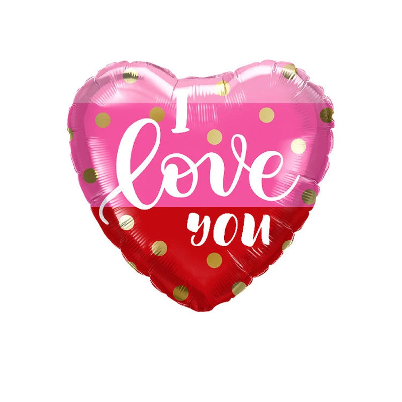 Lot de 10 ballons à hélium de 45,7 cm en forme de cœur avec inscription « I Love You » pour décoration de mariage, de Saint-Valentin ou de fête