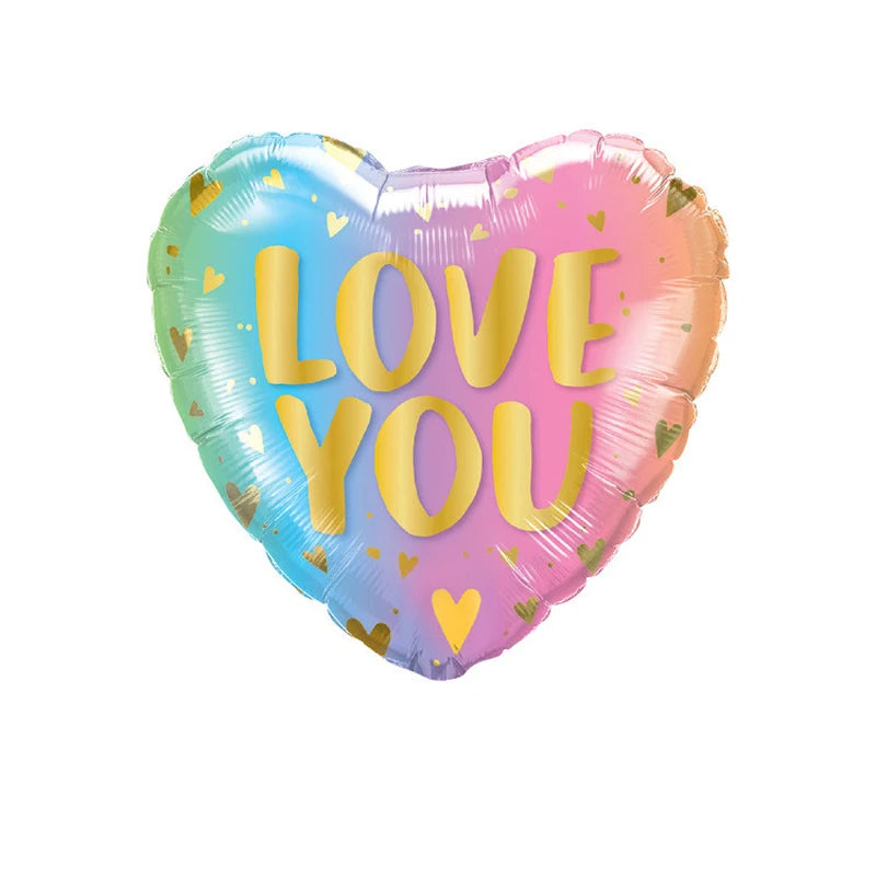 Lot de 10 ballons à hélium de 45,7 cm en forme de cœur avec inscription « I Love You » pour décoration de mariage, de Saint-Valentin ou de fête