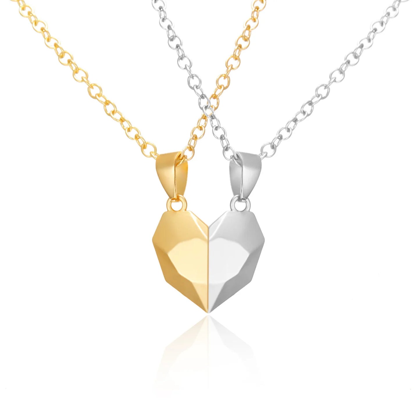 Collier pendentif couple simple de bonne qualité électrocardiogramme, cœur magnétique, collier pendentif épissage cadeau de Saint Valentin