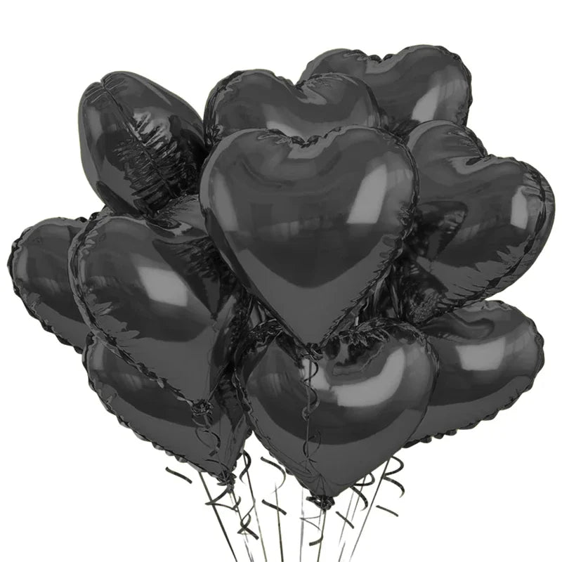 Lot de 60 à 5 ballons gonflables en forme de cœur rouge en aluminium, décorations de fête d'anniversaire à faire soi-même, cadeaux de mariage pour la Saint-Valentin