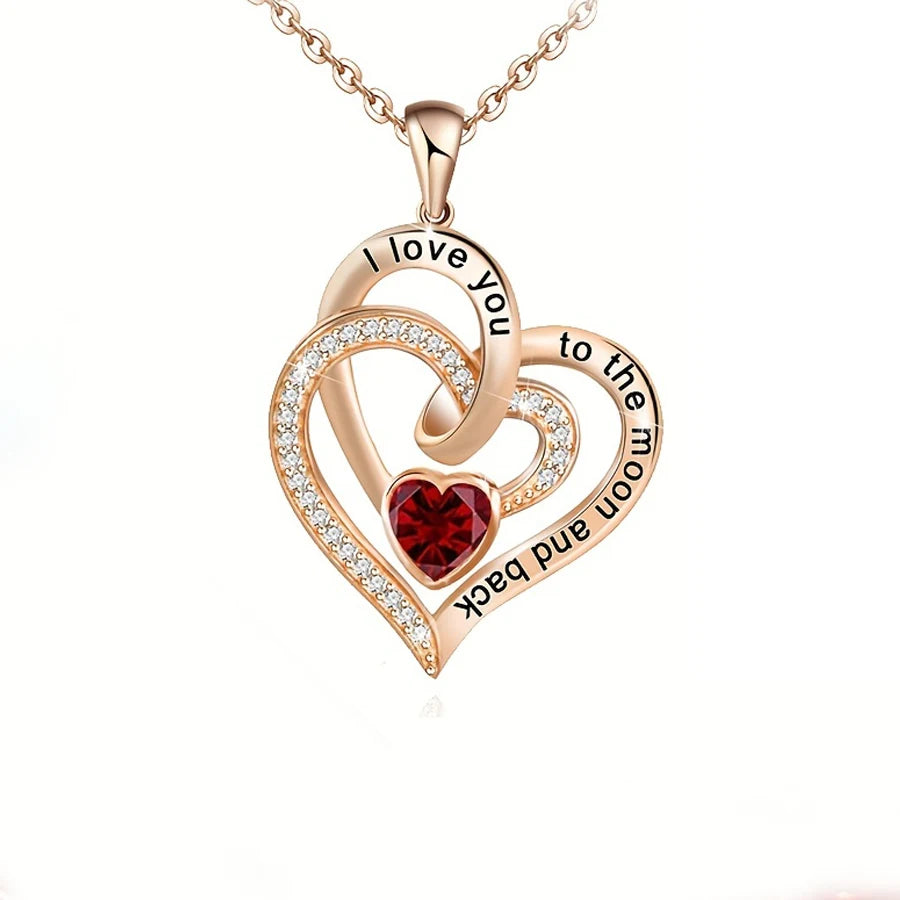 Collana di lusso con cuore in zircone e fiore di rosa, scatola regalo per donne, fidanzate, 2024, nuovo regalo di gioielli alla moda per San Valentino