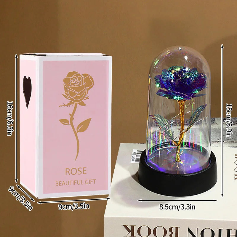 Creative Flowers Rose in Glass Cover Light Up whit LED