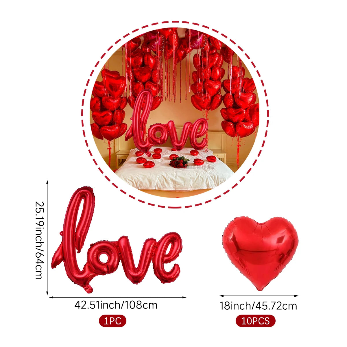 Lot de 4 ballons ours mignons pour la Saint-Valentin, décorations romantiques pour la Saint-Valentin, confessions, propositions, anniversaires