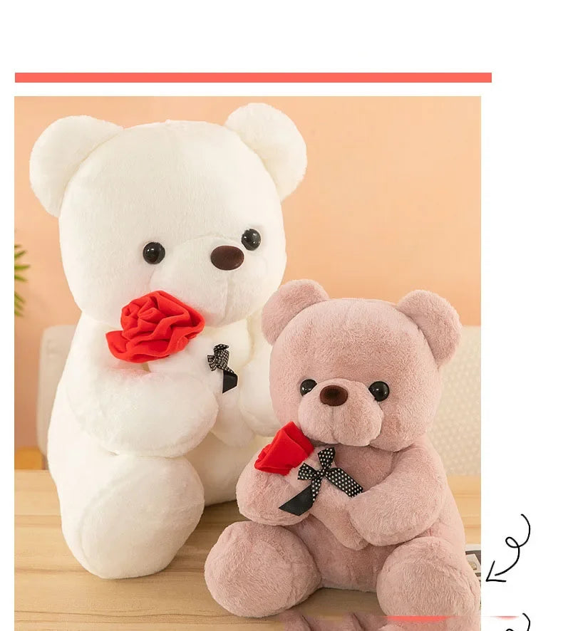 Ours en peluche rose pour la Saint-Valentin, jouets en peluche pour filles, poupées en peluche