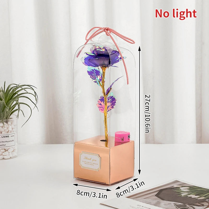 Creative Flowers Rose in Glass Cover Light Up whit LED