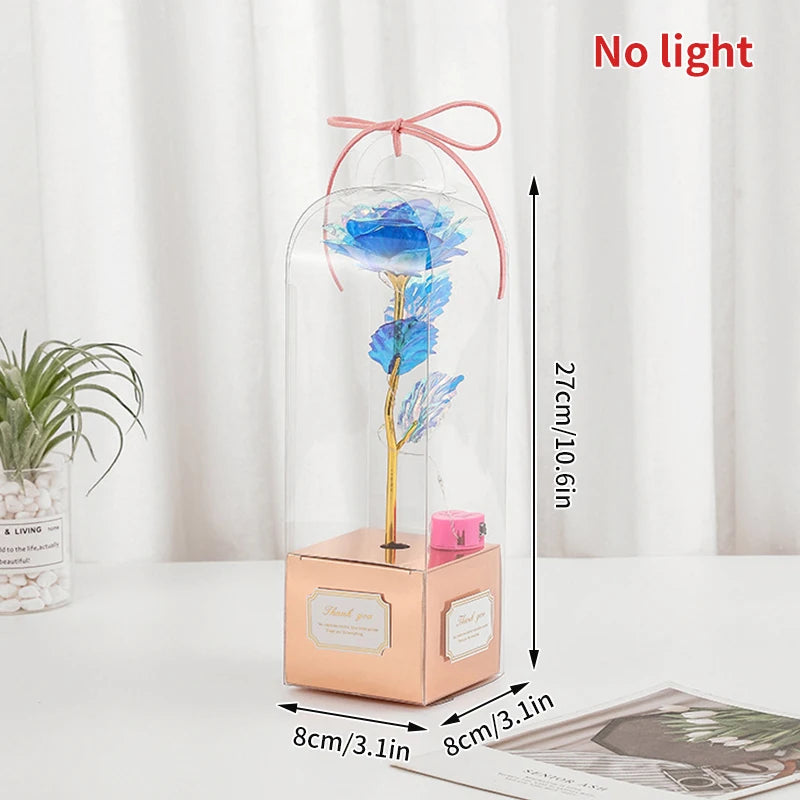 Creative Flowers Rose in Glass Cover Light Up whit LED