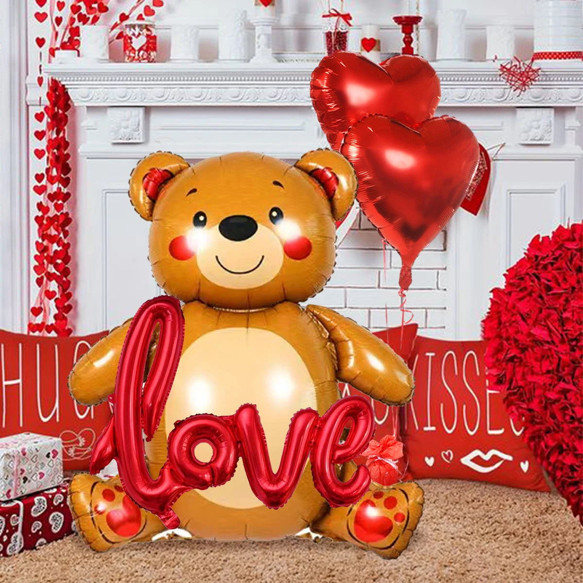 Lot de 4 ballons ours mignons pour la Saint-Valentin, décorations romantiques pour la Saint-Valentin, confessions, propositions, anniversaires