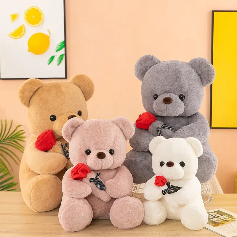 Ours en peluche rose pour la Saint-Valentin, jouets en peluche pour filles, poupées en peluche