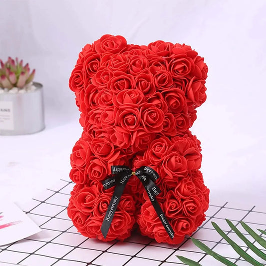 1 pz regalo di San Valentino creativo orso rosa scatola regalo PE fiore romantico orso di schiuma abbraccio orso