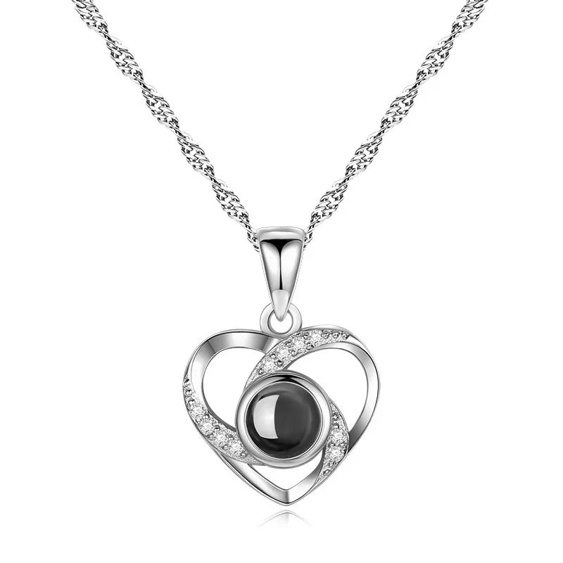 Collana con cuore d'amore con scatola regalo di rose per donne fidanzata 2023 regalo di San Valentino moda gioielli romantici regali di compleanno