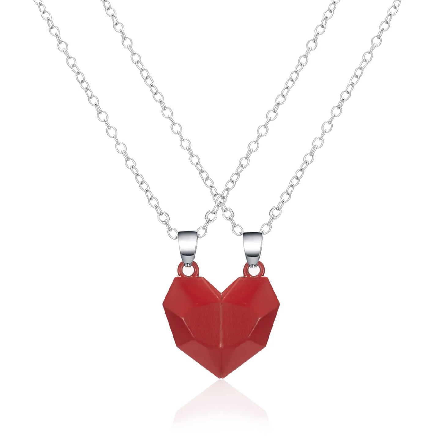 Collier pendentif couple simple de bonne qualité électrocardiogramme, cœur magnétique, collier pendentif épissage cadeau de Saint Valentin