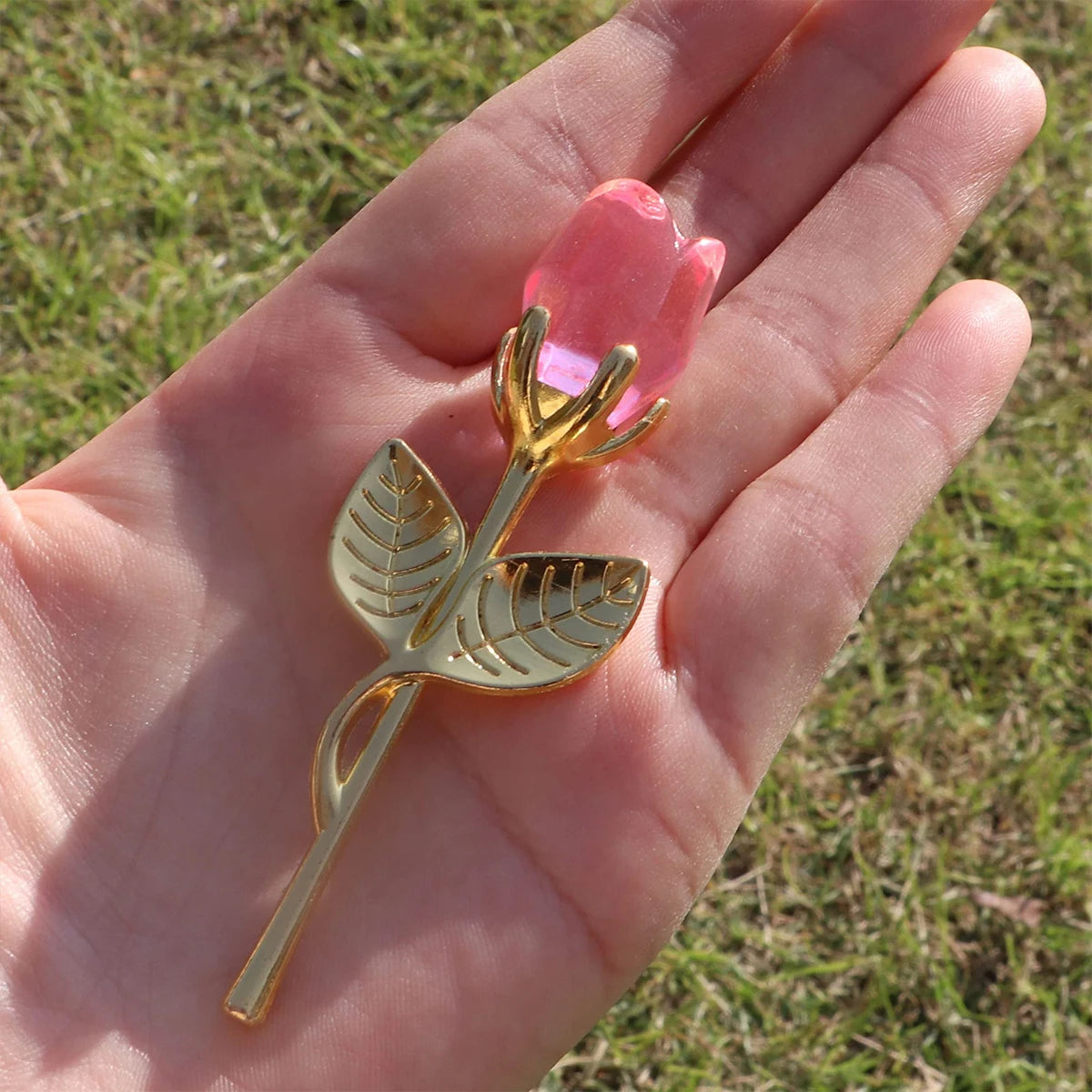 Glass Rose Mini Crystal Flower