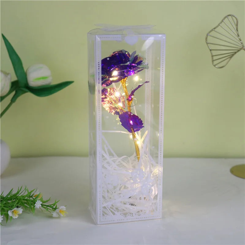 Creative Flowers Rose in Glass Cover Light Up whit LED