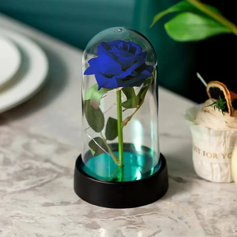 Creative Flowers Rose in Glass Cover Light Up whit LED