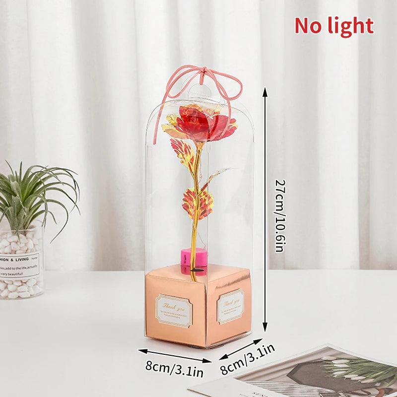 Creative Flowers Rose in Glass Cover Light Up whit LED