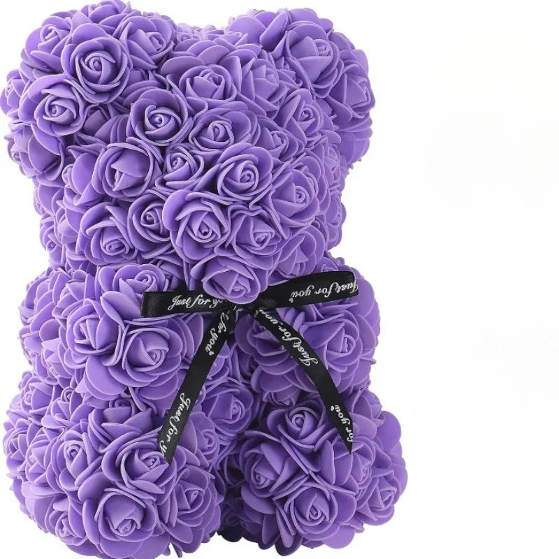 2024 Nouvelle Fleur Artificielle Rose Éternelle Ours en Peluche pour Maman Fête des Mères Anniversaire Saint Valentin Cadeaux et Décorations d'Anniversaire