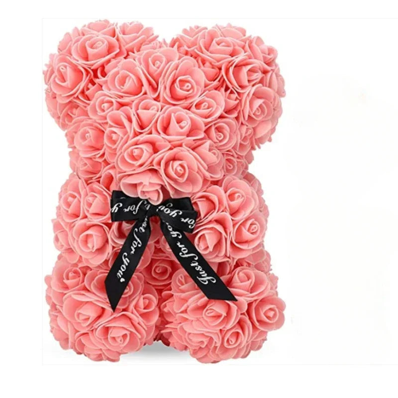 2024 Nouvelle Fleur Artificielle Rose Éternelle Ours en Peluche pour Maman Fête des Mères Anniversaire Saint Valentin Cadeaux et Décorations d'Anniversaire