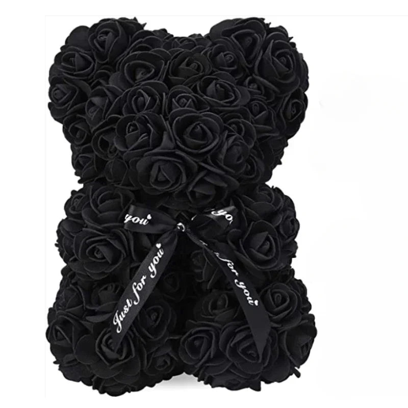 2024 Nouvelle Fleur Artificielle Rose Éternelle Ours en Peluche pour Maman Fête des Mères Anniversaire Saint Valentin Cadeaux et Décorations d'Anniversaire