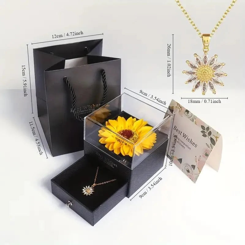 Sunflower Necklace With Gift Box