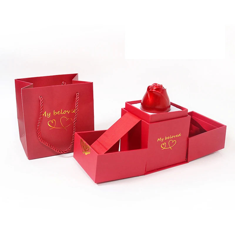 Love Projection Necklace With Exquisite Rose Gift Box100 Languages I Love You