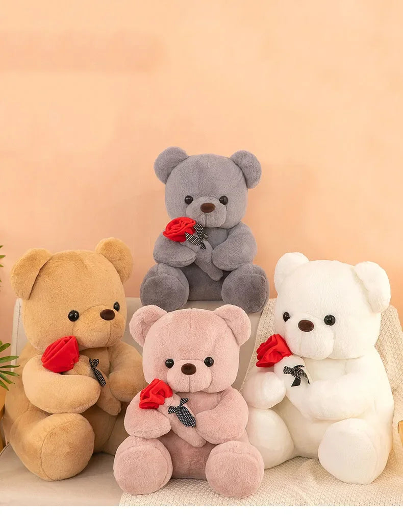 Ours en peluche rose pour la Saint-Valentin, jouets en peluche pour filles, poupées en peluche