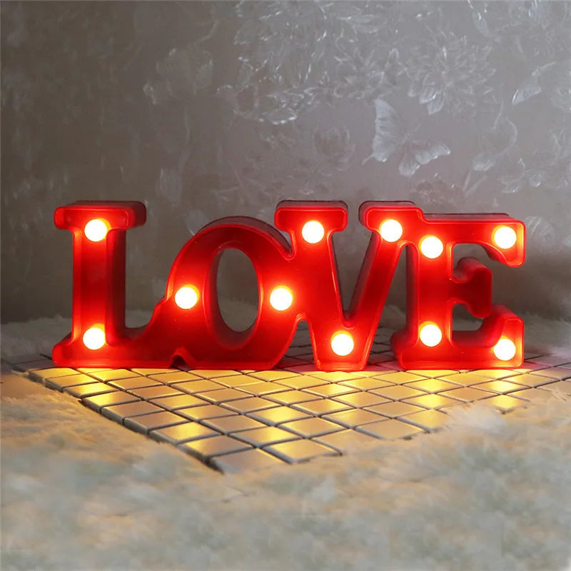 Love Heart LED Lamp Wedding Party Romantic Red Pink Night Light Ornament Birthday Christmas Home Decoration Valentines Day Gift