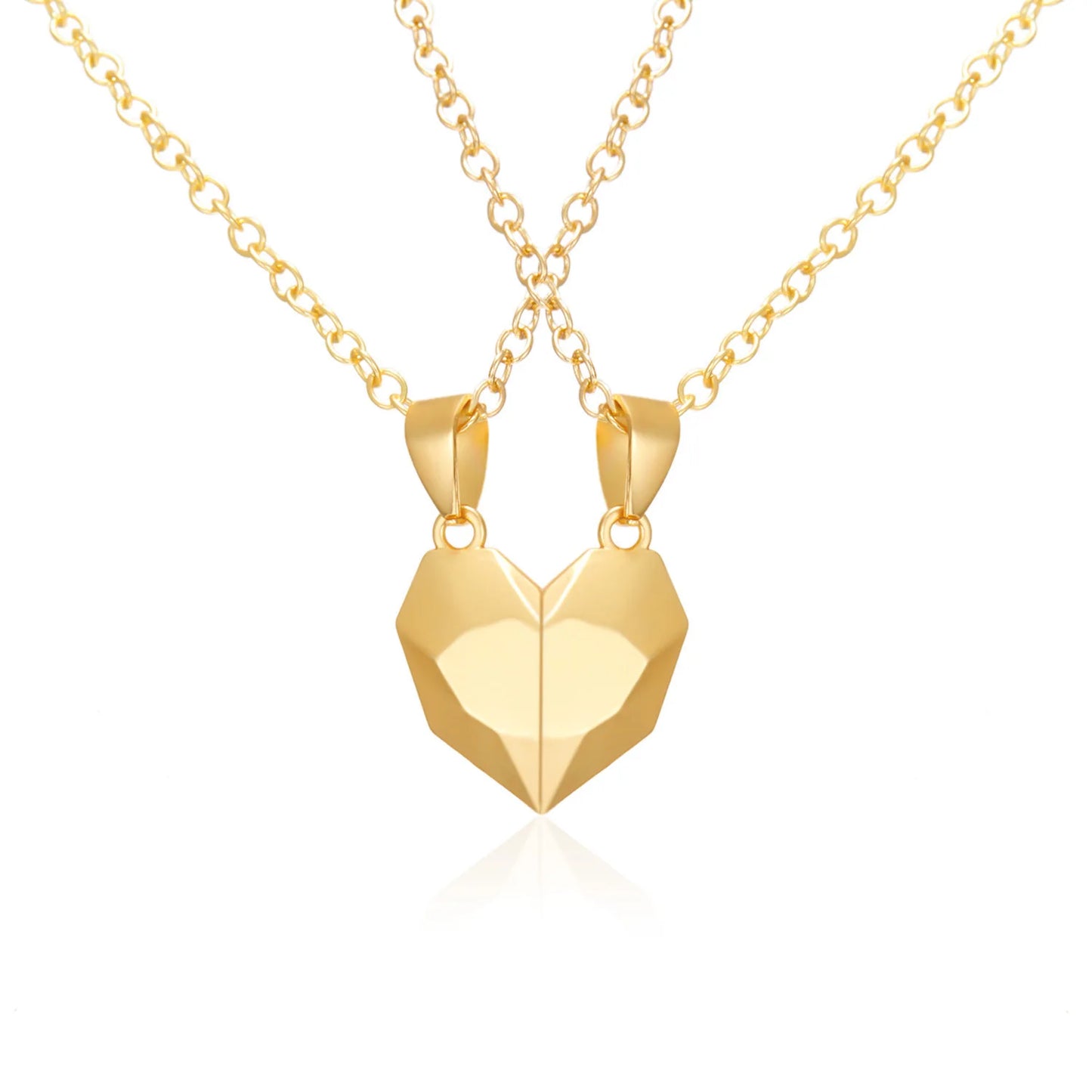 Collana con ciondolo per coppia di buona qualità semplice elettrocardiogramma, cuore magnetico, collana con ciondolo a giunzione regalo per San Valentino