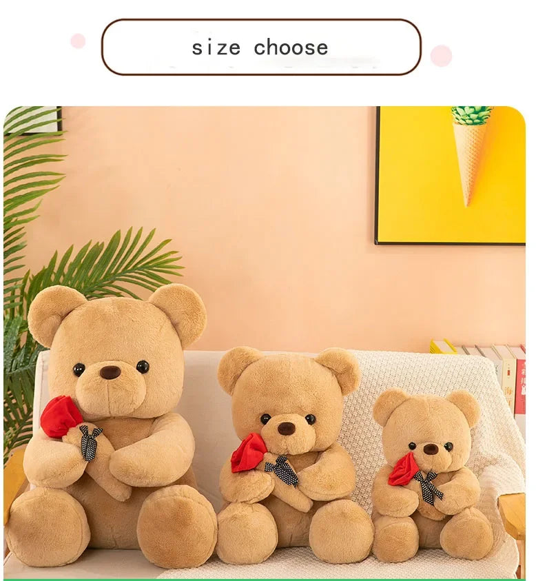 Ours en peluche rose pour la Saint-Valentin, jouets en peluche pour filles, poupées en peluche