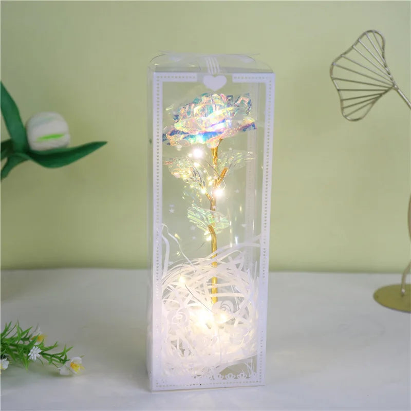 Creative Flowers Rose in Glass Cover Light Up whit LED